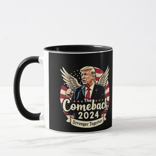 De Grootste Comeback 2024 Sterker Samen Trump Mok (Links)