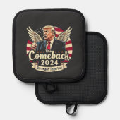 De Grootste Comeback 2024 Sterker Samen Trump Pannenlap (Voorkant / Achterkant)