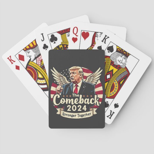 De Grootste Comeback 2024 Sterker Samen Trump Pokerkaarten (Achterkant)