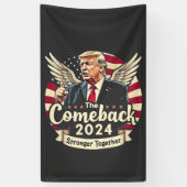 De Grootste Comeback 2024 Sterker Samen Trump Spandoek (Verticaal)