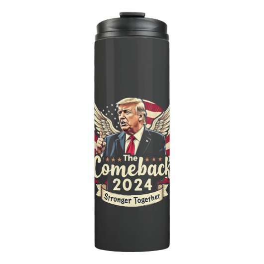 De Grootste Comeback 2024 Sterker Samen Trump Thermosbeker (Voorkant)