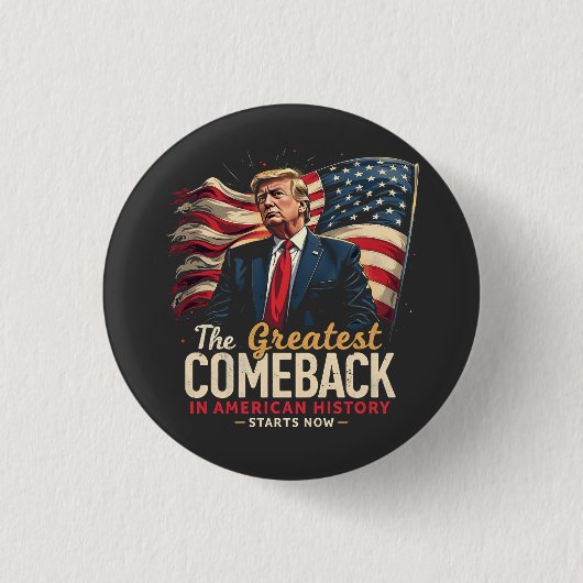 De grootste comeback in de Amerikaanse geschiedeni Ronde Button 3,2 Cm (Voorkant)