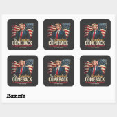 De Grootste Comeback in de Amerikaanse Geschiedeni Vierkante Sticker (Vel)