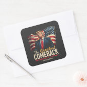 De Grootste Comeback in de Amerikaanse Geschiedeni Vierkante Sticker (Envelop)