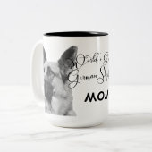 De grootste Duitse herdermama ter wereld Tweekleurige Koffiemok (Voorkant links)