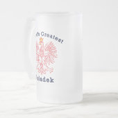 De grootste dziadek-adelaar ter wereld matglas bierpul (Voorkant links)