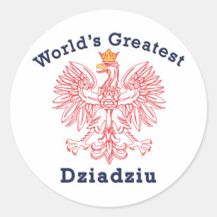 De grootste Dziadziu Red Eagle ter wereld Ronde Sticker