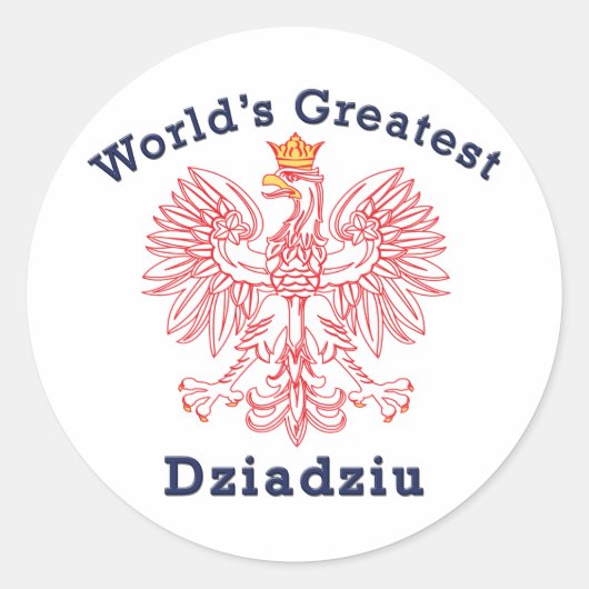 De grootste Dziadziu Red Eagle ter wereld Ronde Sticker (Voorkant)