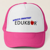 De grootste educator ter wereld zwart trucker pet (Voorkant)