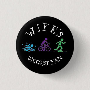 De grootste Fan Swim Bike run Triatlete Race Ronde Button 3,2 Cm