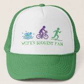 De grootste Fan Swim Bike run Triatlete Race Trucker Pet (Voorkant)