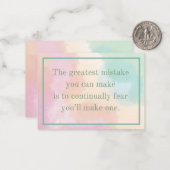 De grootste fout inspirerend offerte kaart notitiekaartje (Voorkant / Achterkant in situ)