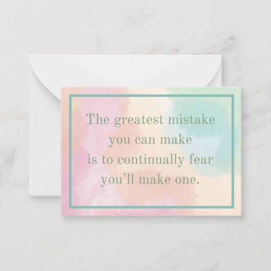 De grootste fout inspirerend offerte kaart notitiekaartje (Voorkant)