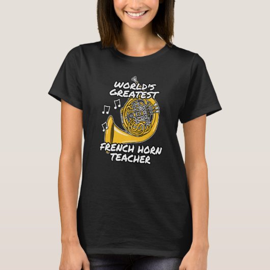 De grootste Franse leraar in de Hoorn van de werel T-shirt (Voorkant)
