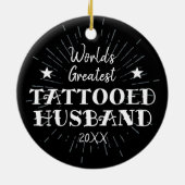 De grootste getimede echtgenoot ter wereld op maat keramisch ornament (Achterkant)