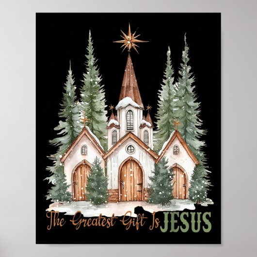 De Grootste Gift Is Jezus Christmas Kerstvakantie Poster (Voorkant)