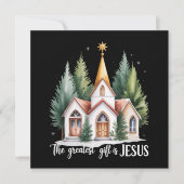 De Grootste Gift is Jezus Kerstmis Kerk Christus Feestdagenkaart (Voorkant)