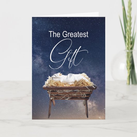 De grootste Gift Manger Christelijk Feestdagen Kaart (Voorkant)