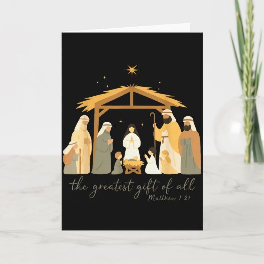 De Grootste Gift Voor Alle Kerst Kribbe Jezus Kaart (Voorkant)