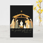 De Grootste Gift Voor Alle Kerst Kribbe Jezus Kaart (Gele Bloem)
