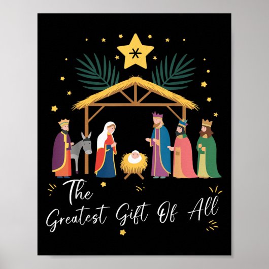 De Grootste Gift Voor Alle Kerst Nativiteit Jezus Poster (Voorkant)
