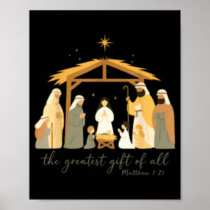 De Grootste Gift Voor Alle Kerst Nativiteit Jezus Poster