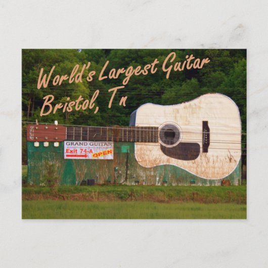 De grootste gitaar ter wereld - Bristol, TN Briefkaart (Voorkant)