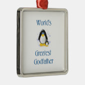 De grootste godfather ter wereld (pinguïn) metalen ornament (Rechts)