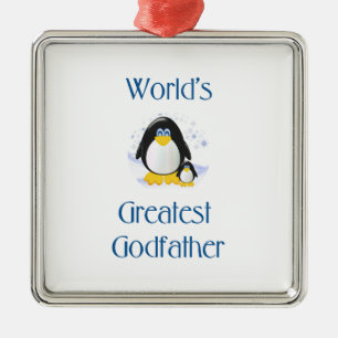 De grootste godfather ter wereld (pinguïn) metalen ornament