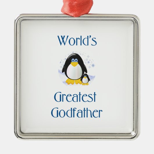 De grootste godfather ter wereld (pinguïn) metalen ornament (Voorkant)