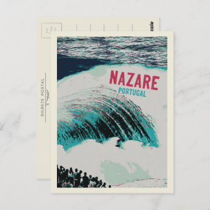 De grootste golven van Nazare in de wereld illustr Briefkaart