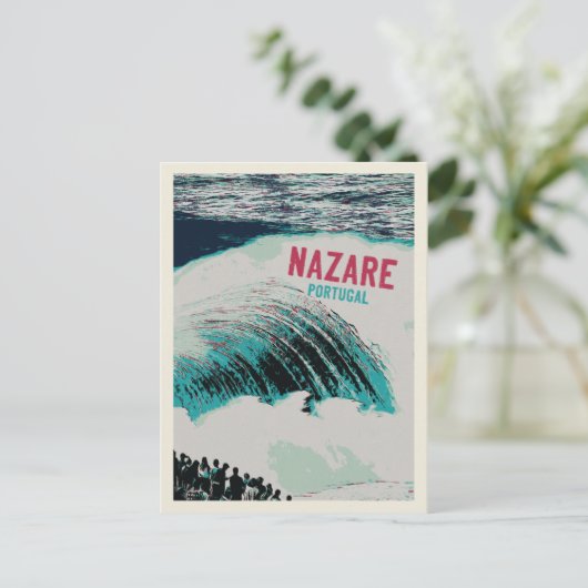 De grootste golven van Nazare in de wereld illustr Briefkaart (Staand voorkant)