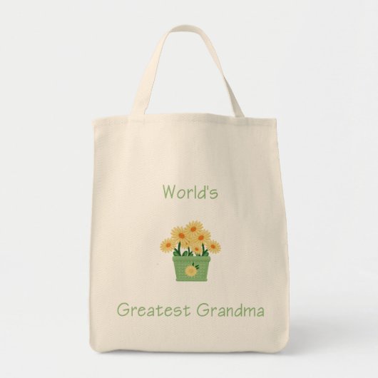de grootste grootmoeder ter wereld ( gele bloemen  tote bag (Voorkant)