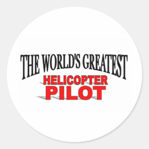 De grootste helikopterpiloot ter wereld ronde sticker