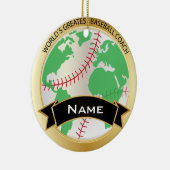 De grootste honkbalcoach ter wereld | DIY-tekst Keramisch Ornament (Rechts)