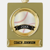 De grootste honkbalcoach ter wereld | Personaliser Verguld Banner Ornament (Voorkant)