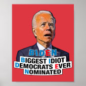 De grootste idioot van Biden: grappige Biden Poster (Voorkant)