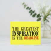 DE GROOTSTE INSPIRATIE IS DE DEADLINE FUNNTIE BRIEFKAART (Staand voorkant)