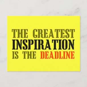 DE GROOTSTE INSPIRATIE IS HET DEADLINE FUNNEMENT BRIEFKAART