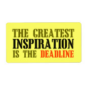 DE GROOTSTE INSPIRATIE IS HET DEADLINE FUNNEMENT ETIKET (Voorkant)