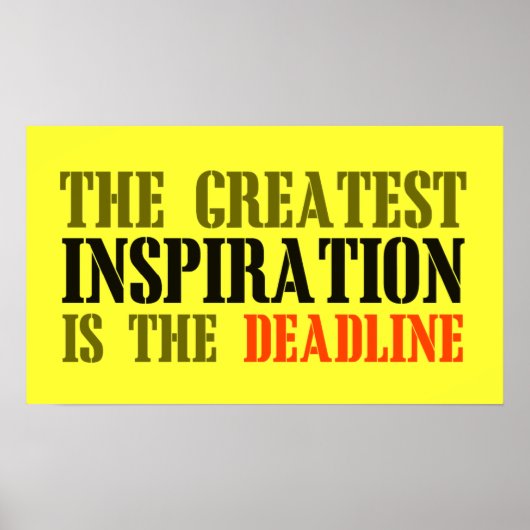 DE GROOTSTE INSPIRATIE IS HET DEADLINE FUNNEMENT POSTER (Voorkant)