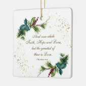 De grootste is de 'Love Bible Winter Evergreen Ker Keramisch Ornament (Links)