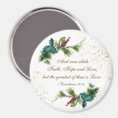 De grootste is de 'Love Bible Winter Evergreen Ker Magneet (Voorkant / Achterkant)