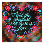 De grootste is het liefdeshart hart foto afdruk (Voorkant)