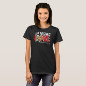 De grootste is liefdesValentijnsdag Lopard Heart T-shirt (Voorkant volledig)