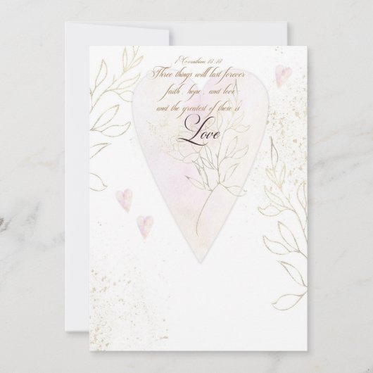 De grootste is Love/blank Christelijk Kaart (Voorkant)