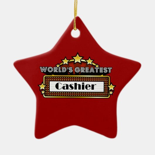 De grootste kassier ter wereld keramisch ornament (Voorkant)