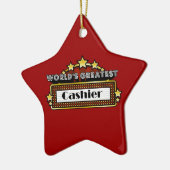 De grootste kassier ter wereld keramisch ornament (Links)