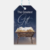 De grootste Kerststal Geschenk Christelijk Cadeaulabel (Voorkant)