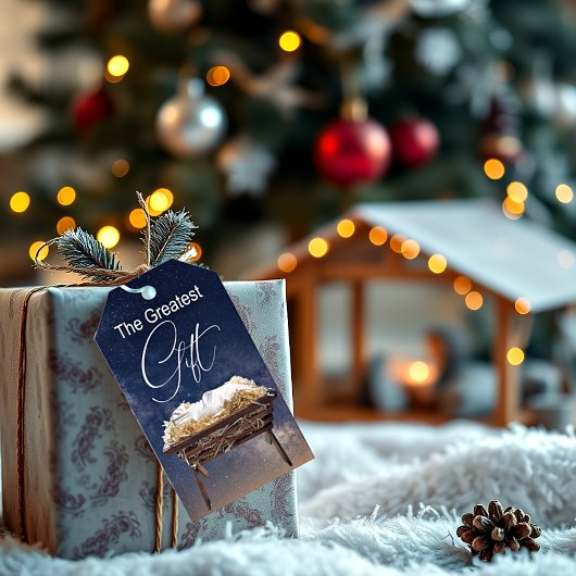 De grootste Kerststal Geschenk Christelijk Cadeaulabel